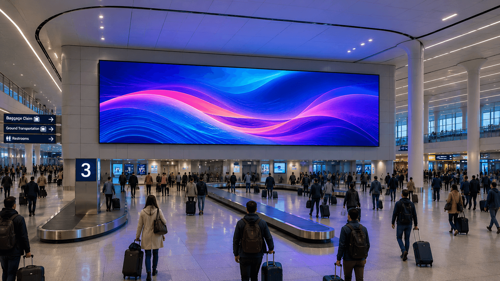 Airport digital signage