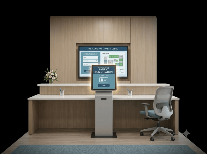 Hotel lobby and reception display