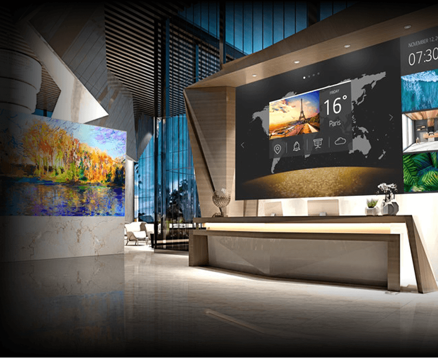 Hotel lobby and reception display
